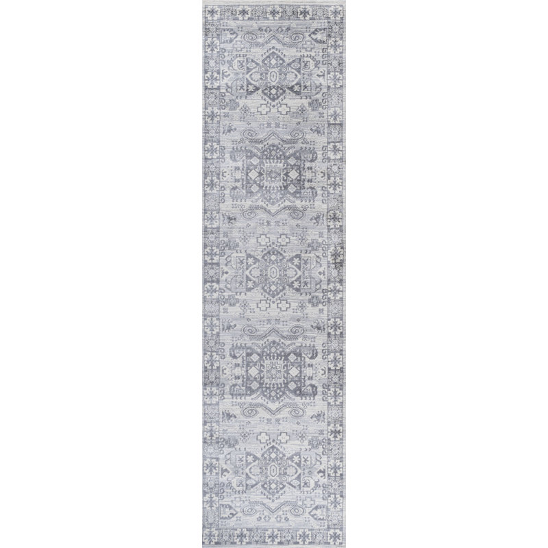 Tapis gris clair Federick, Tapis de couloir 2 pi 2 po x 10 pi