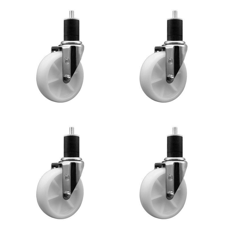 Ensemble de roulettes extensibles en nylon pivotant à roues pivotantes de 1-3 / 4 pouces SCC