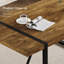 Table de salle à manger rectangulaire rustique de style industriel en bois pour 4 à 6 personnes, plateau épais en bois d'ingénierie et pieds robustes en métal noir, idéale pour les réunions de famille.-988391402-988391404