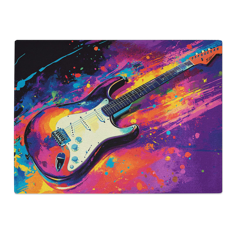Electric Guitar  Glass Chopping Board