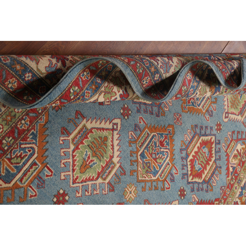 Handmade Blue Kazak Oriental Area Rug 6x9