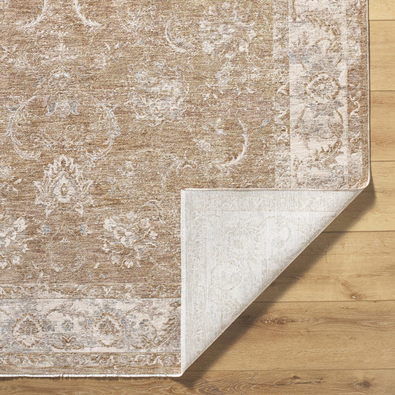 Tapis traditionnel tissé à la machine Aunah, Rectangle 6 pi 7 po x 9 pi 6 po