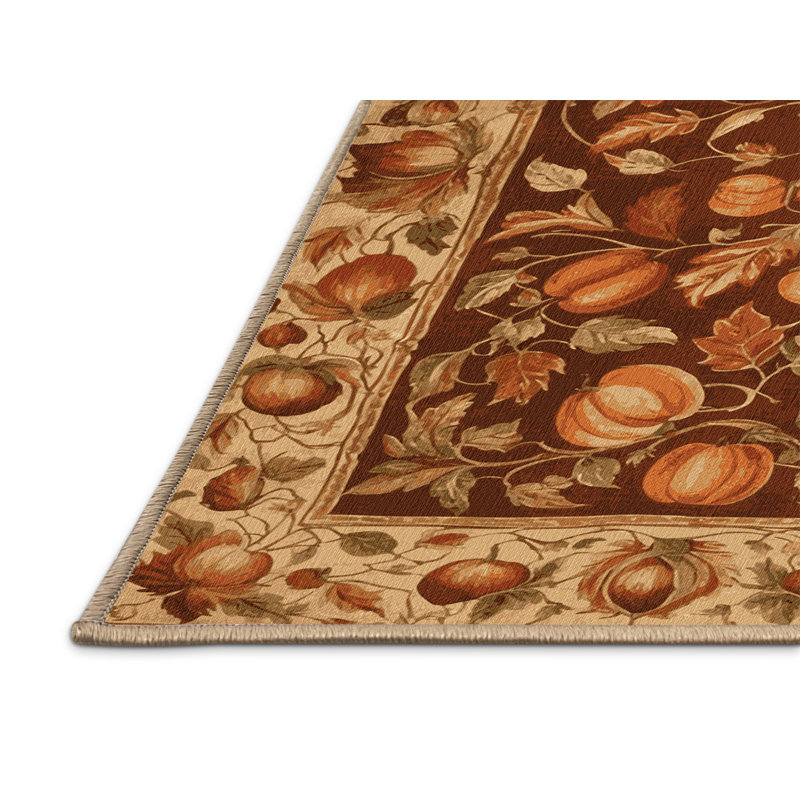 Tapis brun français lavable à la machine, Rectangulaire 3 pi x 5 pi