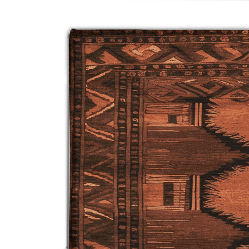 Tapis turc intérieur et extérieur brun, Rectangle 4pi x 6 pi