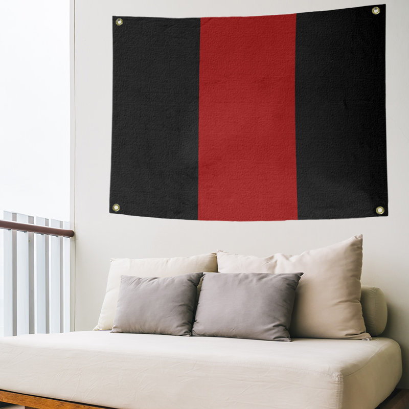 Tapisserie de polyester san francisco, H 26 po x l 36 po, Noir / Rouge