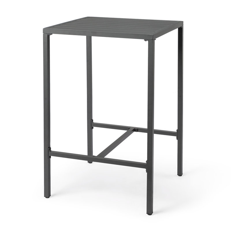 27 Inch Outdoor Aluminum Bar Table,Gray, Gray