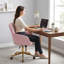 Fauteuil de bureau en velours rose réglable