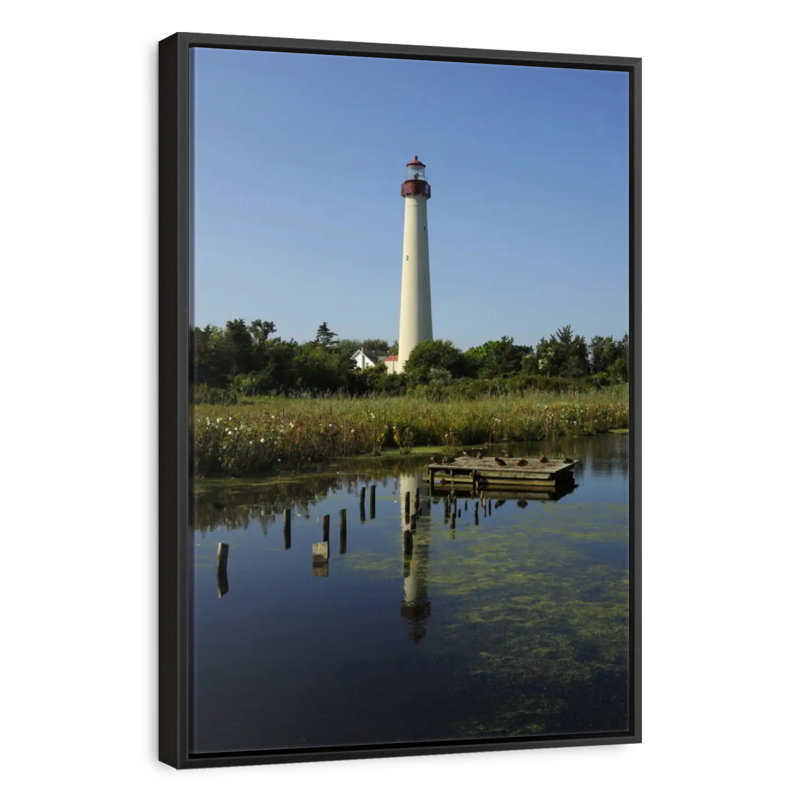 Phare de Cape May, New Jersey, Cadre flottant noir, 29 po x 43 po