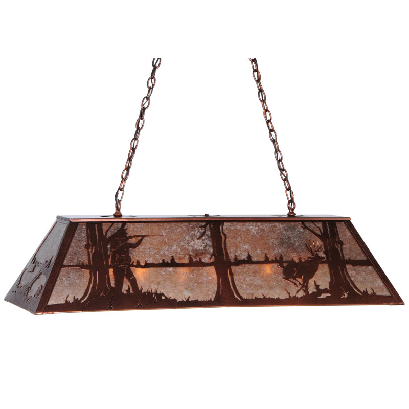 Rustic 9-Light Deer Hunter Globe Island Pendant in New Copper Vein