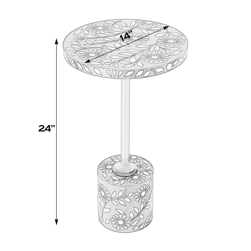 Table d'appoint en fer 14 po Lazarick