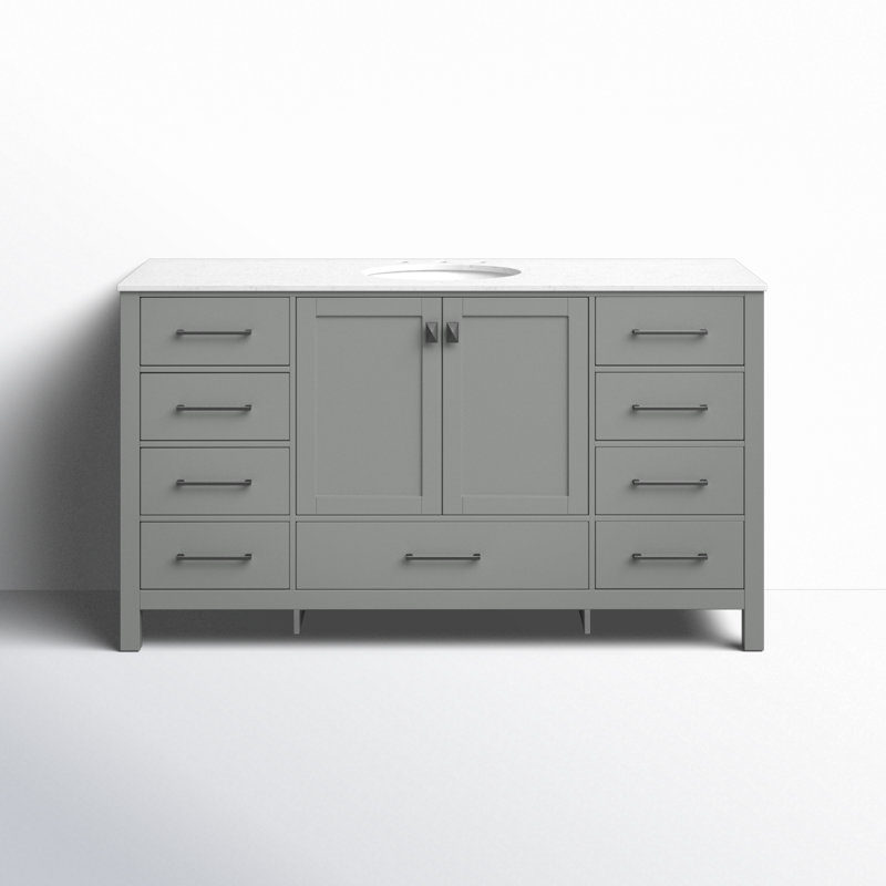 Ensemble de meuble-lavabo simple 60 po Irene, Gris