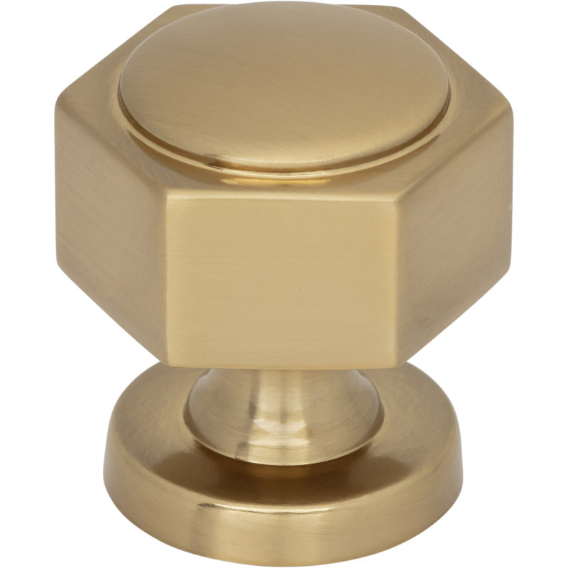Stanmore 1 1/4" Length Geometric Knob, Gold