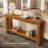 63" Solid Wood Console Table with 2 Shelves