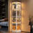 69"H 4-Tier Corner Display Cabinet with Light-411506419