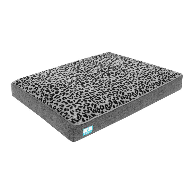 Lit orthopédique en mousse viscoélastique déchiquetée, H 4 po x l 36 po x P 27 po, Gris