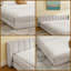 Structure de lit tapissier très grand avec tissu en chenille de luxe et tête de lit - Centre de table beige moderne (88 po x 87 po x 23 po)-758312184