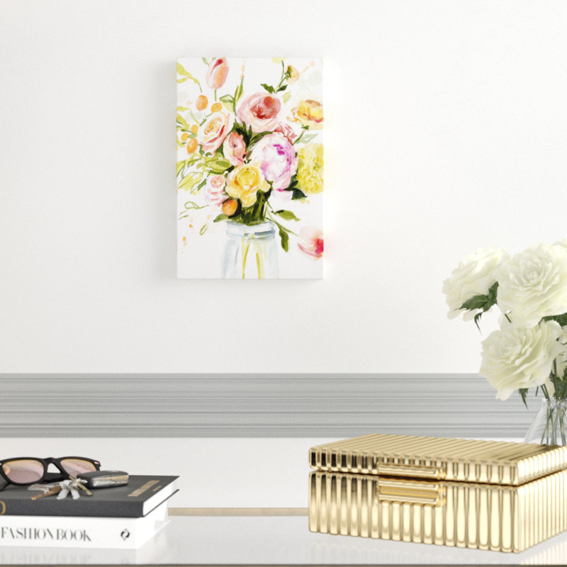 Loose Arrangement I by Victoria Borges - Painting on Canvas, 30cm H x 20cm W, Wrapped Canvas