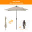 Parasol de marché carré d'extérieur à DEL de 6,5 pi avec bouton-poussoir inclinable pour terrasse Rimmel-1770042463