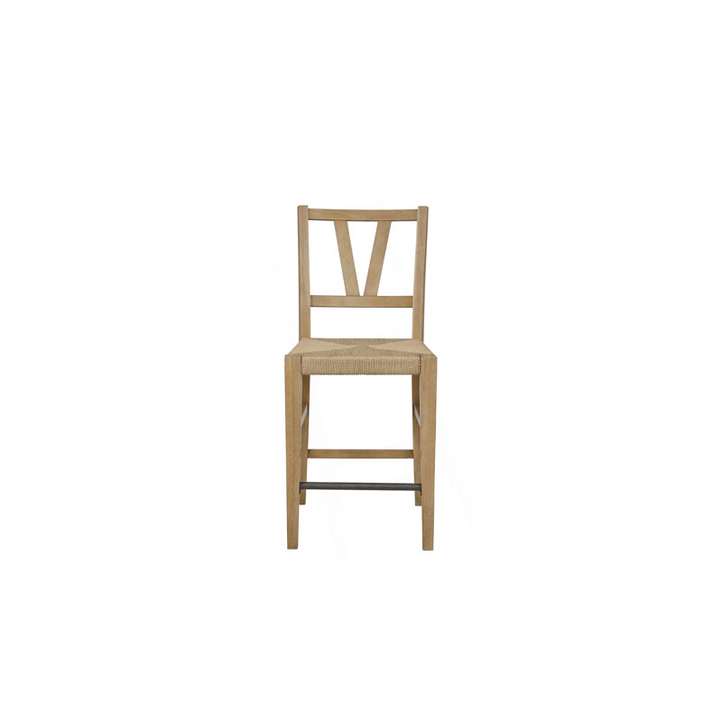 Chaise à dossier à lattes à hauteur de comptoir - Cajou (ensemble de 2)
