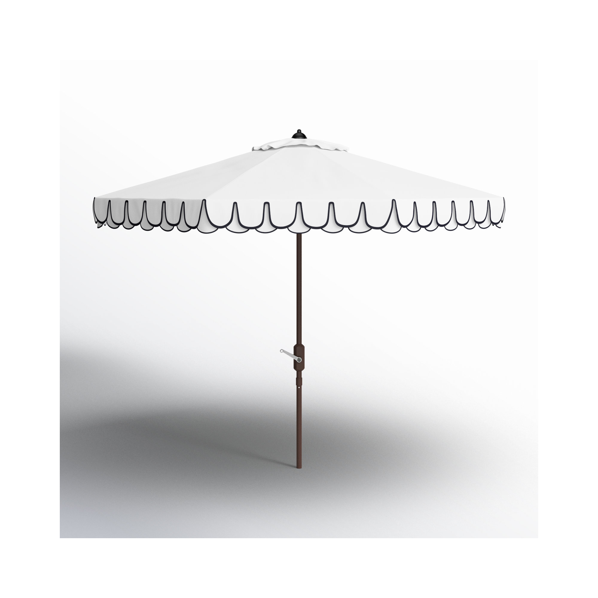 Iago Outdoor Umbrella, Brown, Ivory/Navy