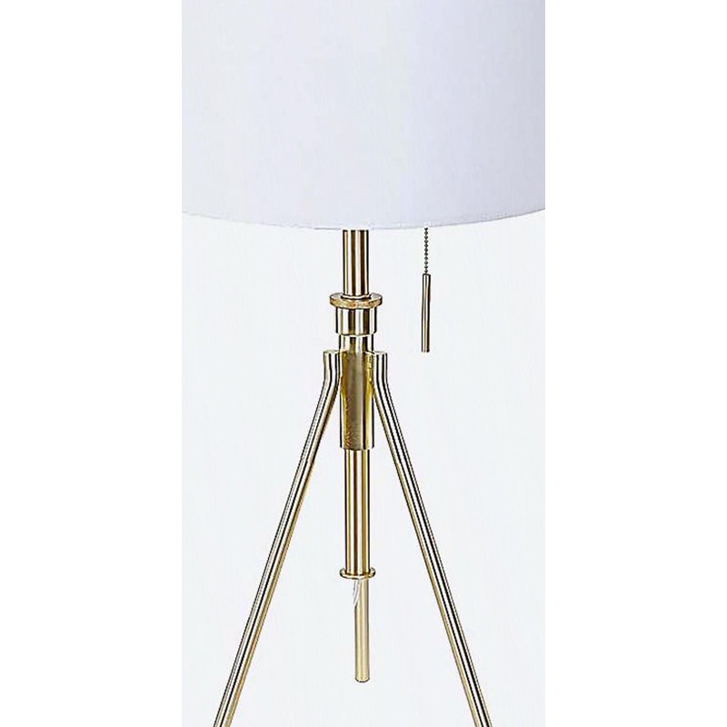 32-37"H Adjustable Tripod Table Lamp - Brushed Gold