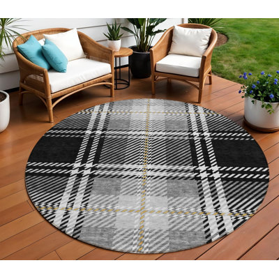 Tapis rond noir 8 po