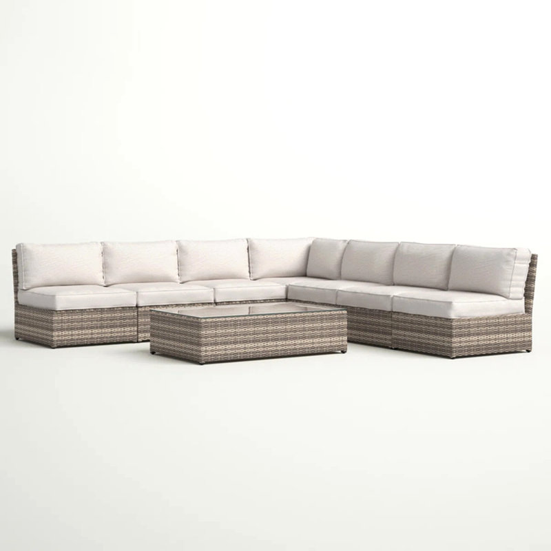 Fully Assembled 6-Piece Wicker Patio Seating Group With Cushions