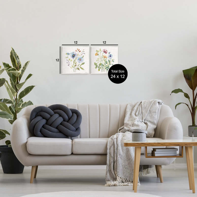 Ensemble de 2 plaques murales Wild Flower Botanical Bundles, par Nicole DeCamp