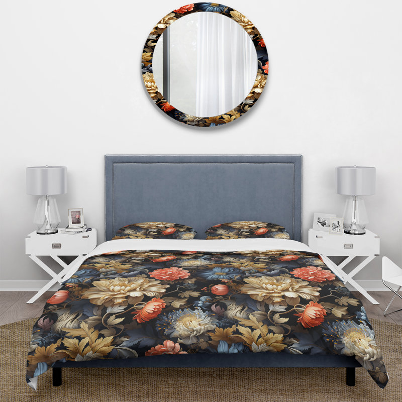 Ensemble de housse de couette Mystic Flora Moody, Housse de couette pour très grand lit et 2 très