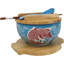 Koi Fishes Donburi Ramen Bowl With Lid Trivet Spoon Chopsticks Set