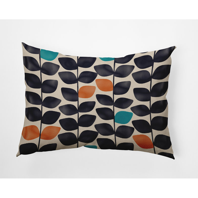 Coussin intérieur / extérieur Leaves and Branches, H 14 po x l 20 po, Taupe, Rectangle