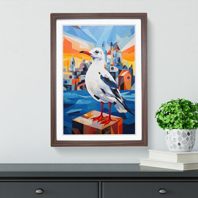 Seagull Constructivism - Single Picture Frame Print on Wood