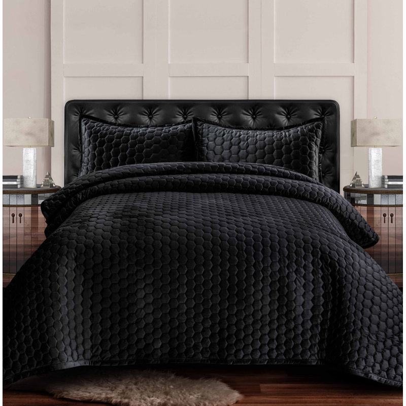 Lugano Quilt, Twin Quilt + 1 Standard Sham, Steel Gray