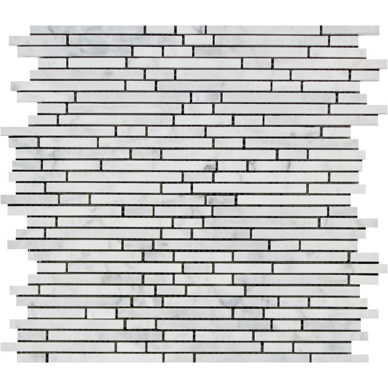 Marble Linear Mosaic Wall & Floor Tile, Polished White