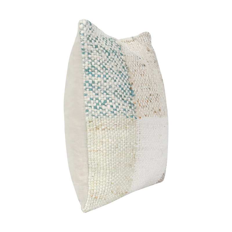 Handwoven Multicolor Jute Blend 22" Square Throw Pillow