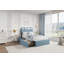 Faux Fur Upholstered Bed Frame with Storage Headboard, 2 Drawers-1447269351-1447269348
