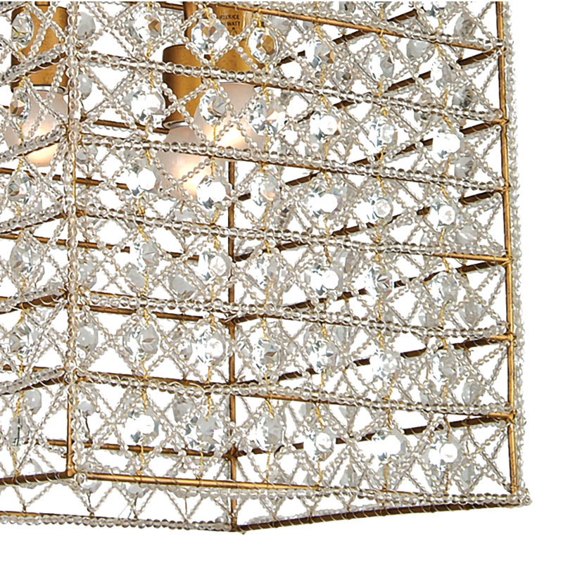 3-Light Bronze Pendant With Clear Crystal Accents