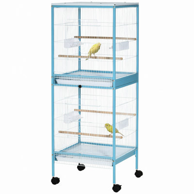 Large Bird Cage With 1.7 Ft. Width For Wingspan, Bird Aviary Indoor With Multi-Door Design, Fit For A Canary, Finch, Conure, 55"