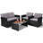 4-Piece All-Weather Wicker Patio Set – Rattan Sectional Sofa with Cushions and Glass Table-1093399115