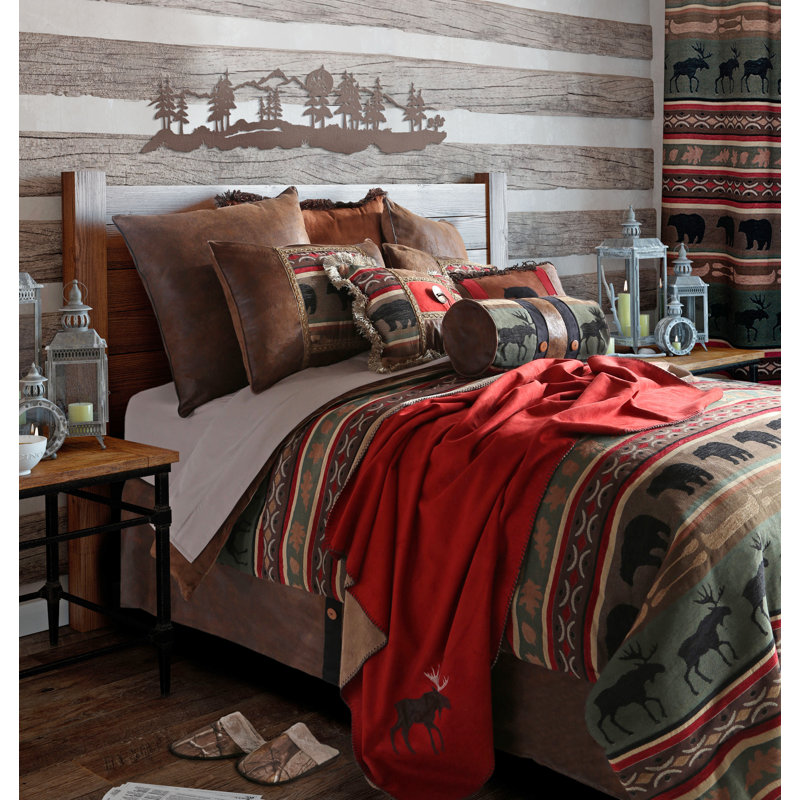 Backwoods Striped Comforter Set, Queen