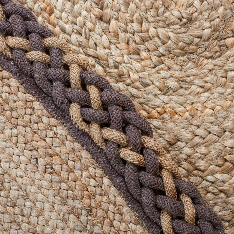 Baldemar Oval Handmade Brown/Natural Area Rug, Oval 7' x 9'