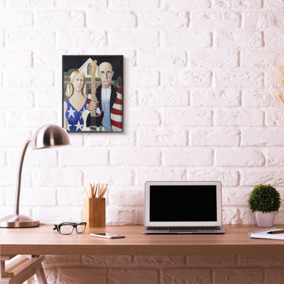 «American Gothic Rock Stars Classical Parody Modern Peinture», impression sur toile