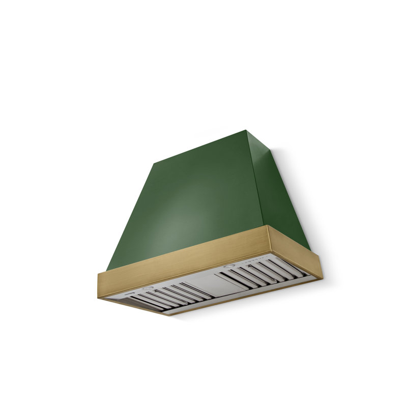 Euclid 36 X 30 Hood 600 CFM, Antique Brass, Cornwall Green