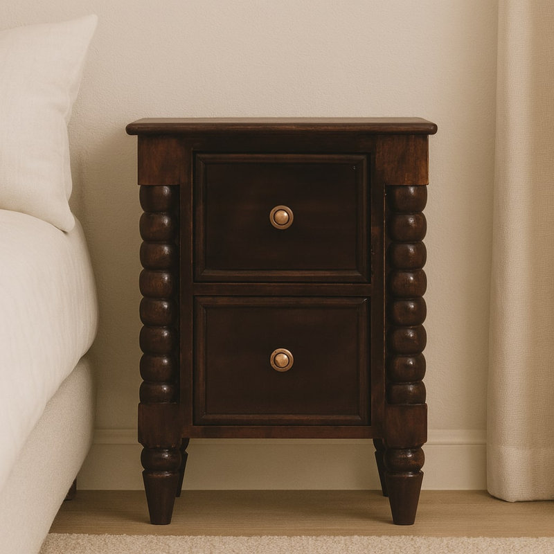Spindle Winewood Nightstand