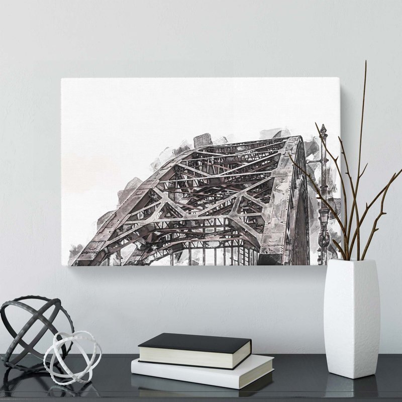 Tyne Bridge in Gateshead Newcastle in Abstract - Wrapped Canvas Graphic Art Print, 40cm H x 60cm W x 3cm D