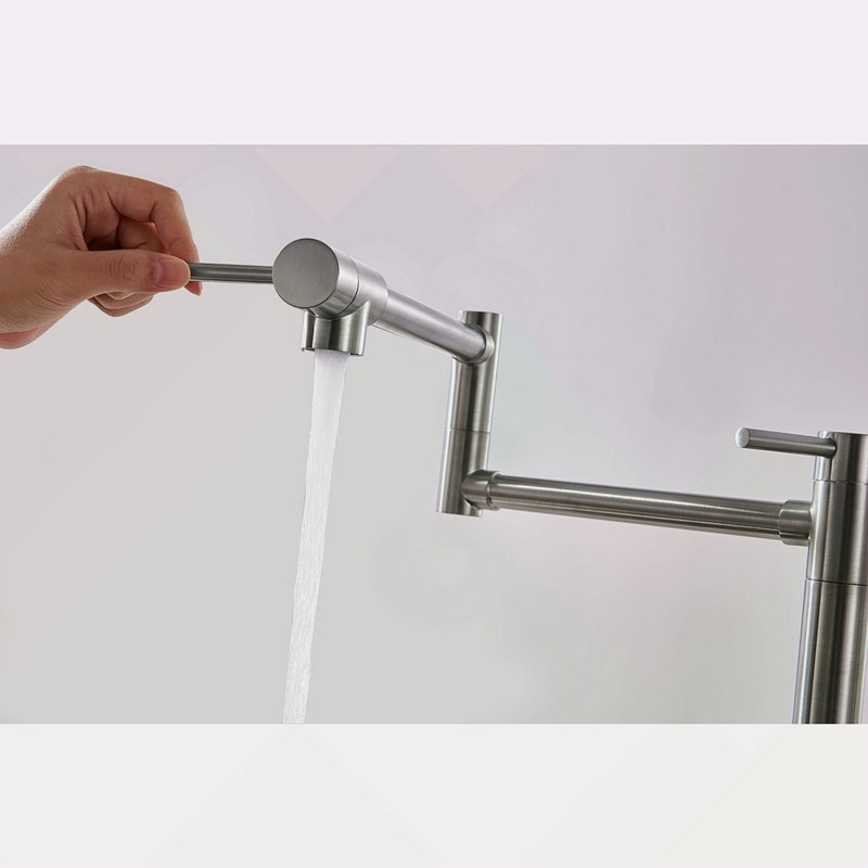 Robinet remplisseur de pot avec tige d'extension, Nickel brossé