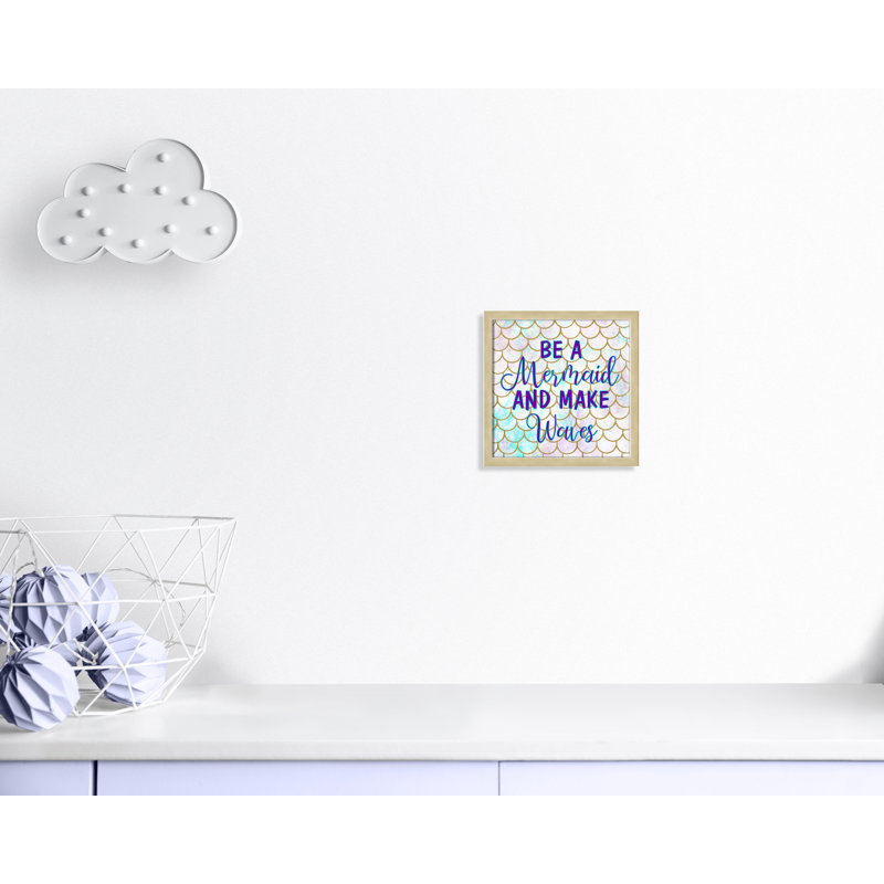 «Always be a Mermaid Be a Mermaid», art encadré, H 10 po x l 10 po x P 0,63 po, Cadre à grain de bois blanc
