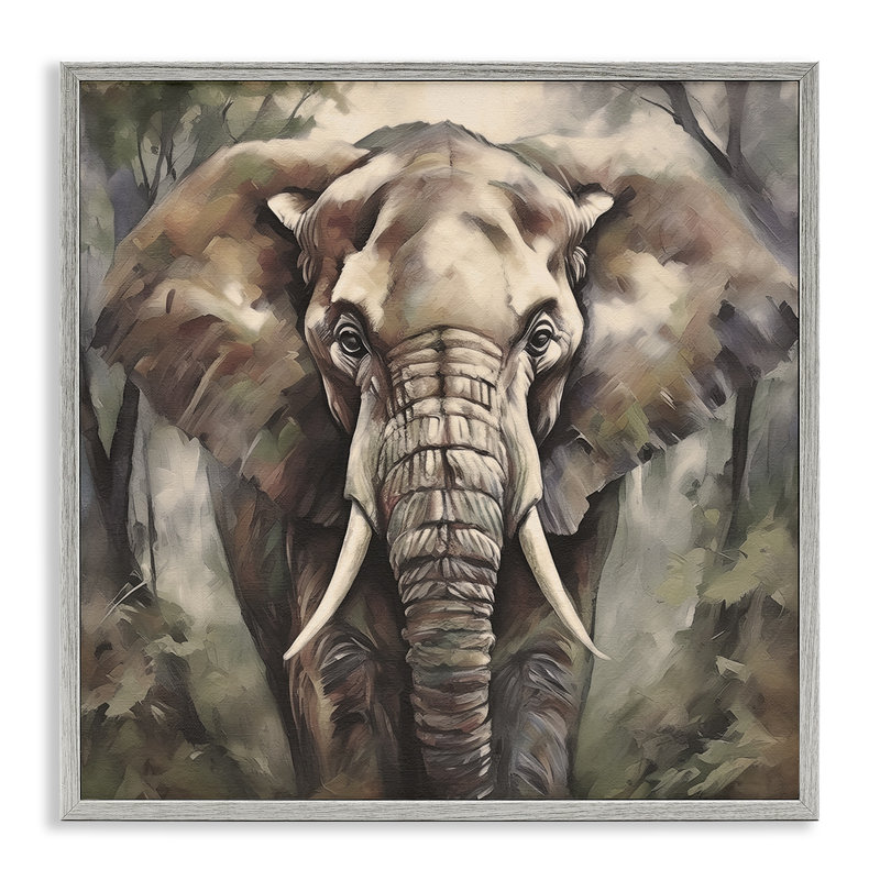 «Grey Elephant Portrait», estampe numérique par Noah Bay, Estampe numérique Farmhouse, H 17 po x l 17 po