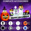 Décoration gonflable d'Halloween de 2,74 m (9 pi), bannière animée de citrouille sorcière à déploiement rapide