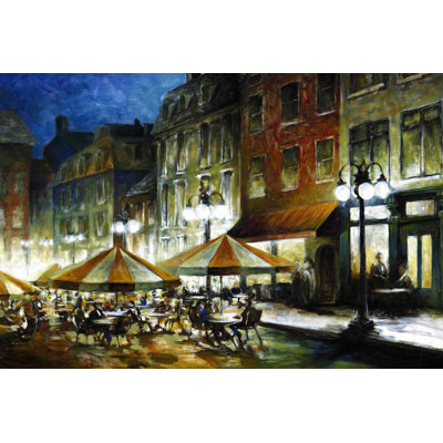 «Cafe Bistro Night», peinture sur toile tendue